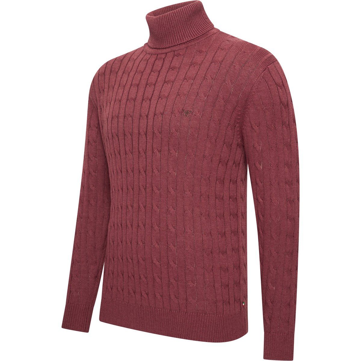 Rollkragenpullover mit Zopfmuster