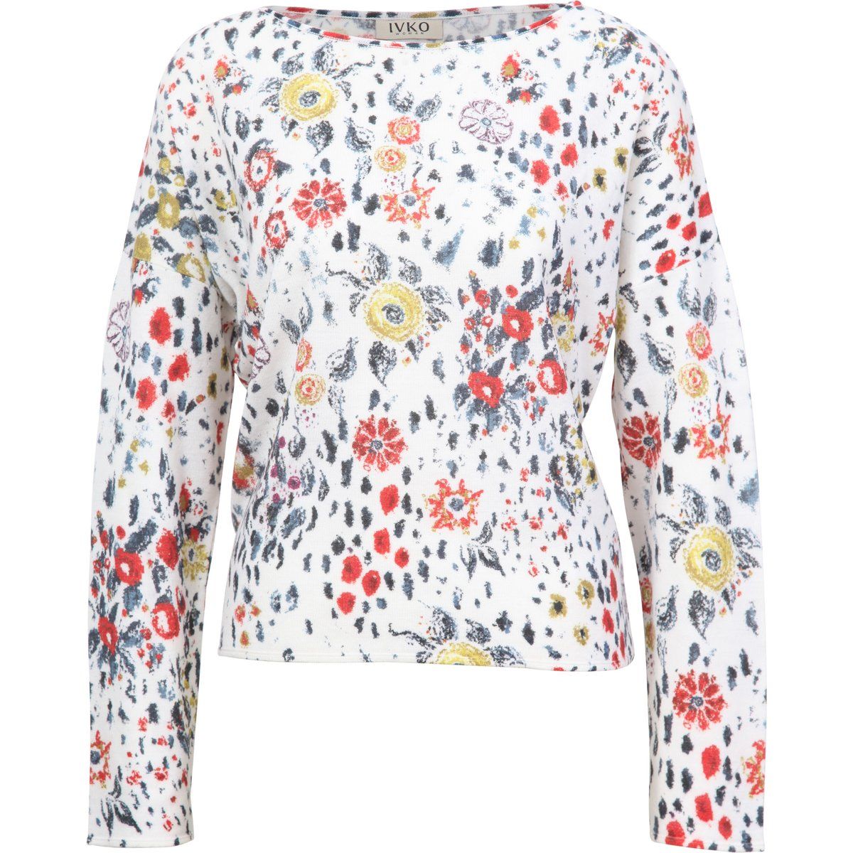 Pullover aus Wolle mit Blumenmuster