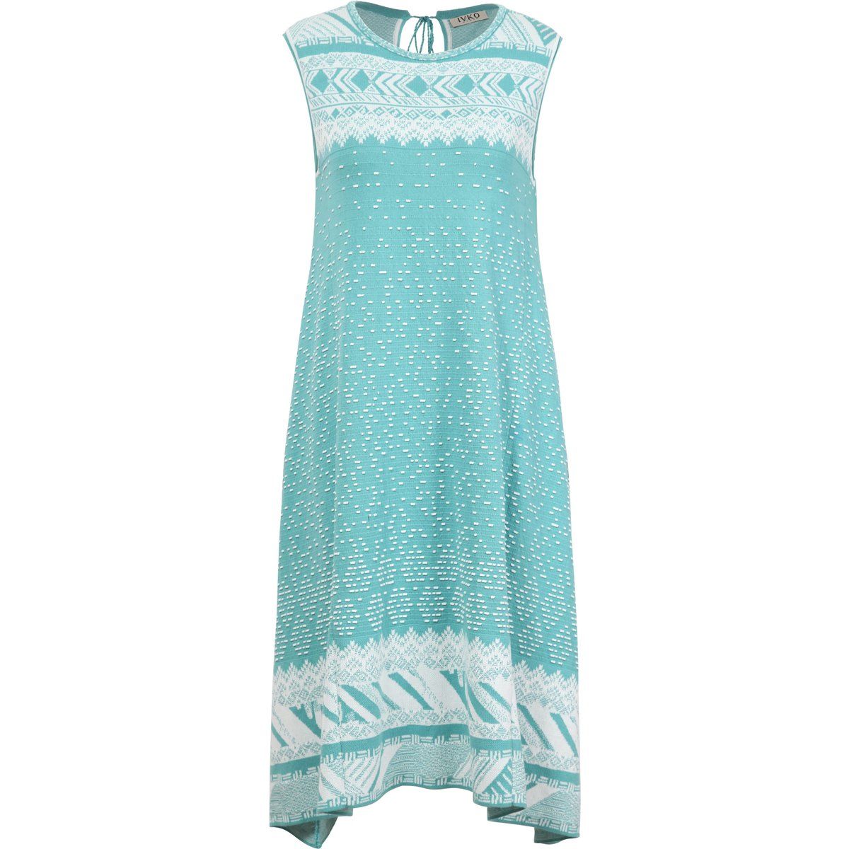 Ärmelloses Strickkleid mit geometrischem Muster