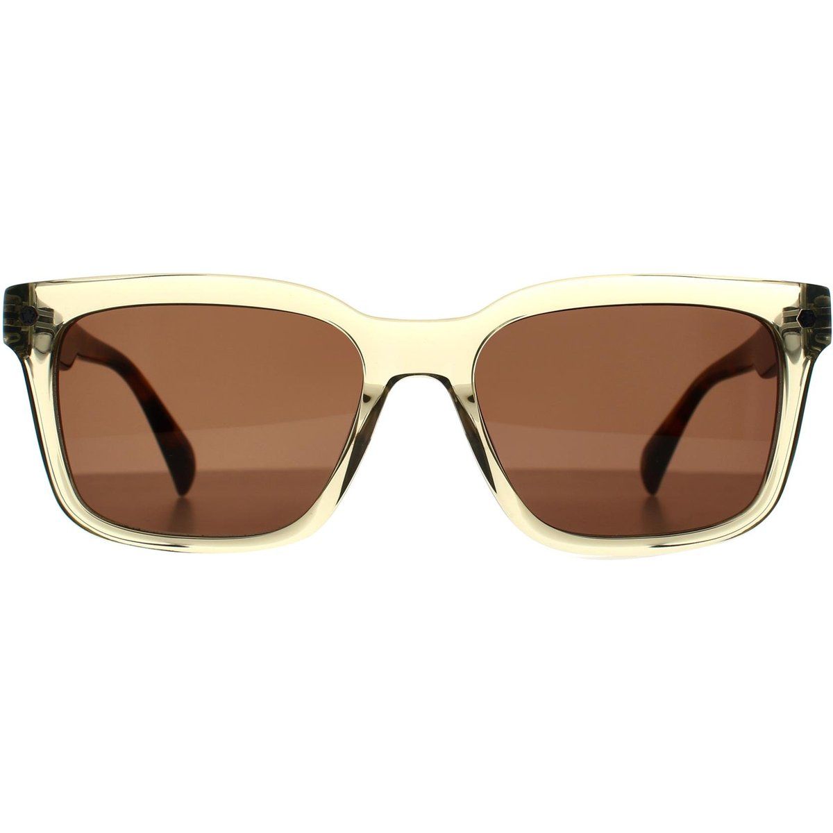 Sonnenbrille mit eckigem Rahmen, braune Gläser