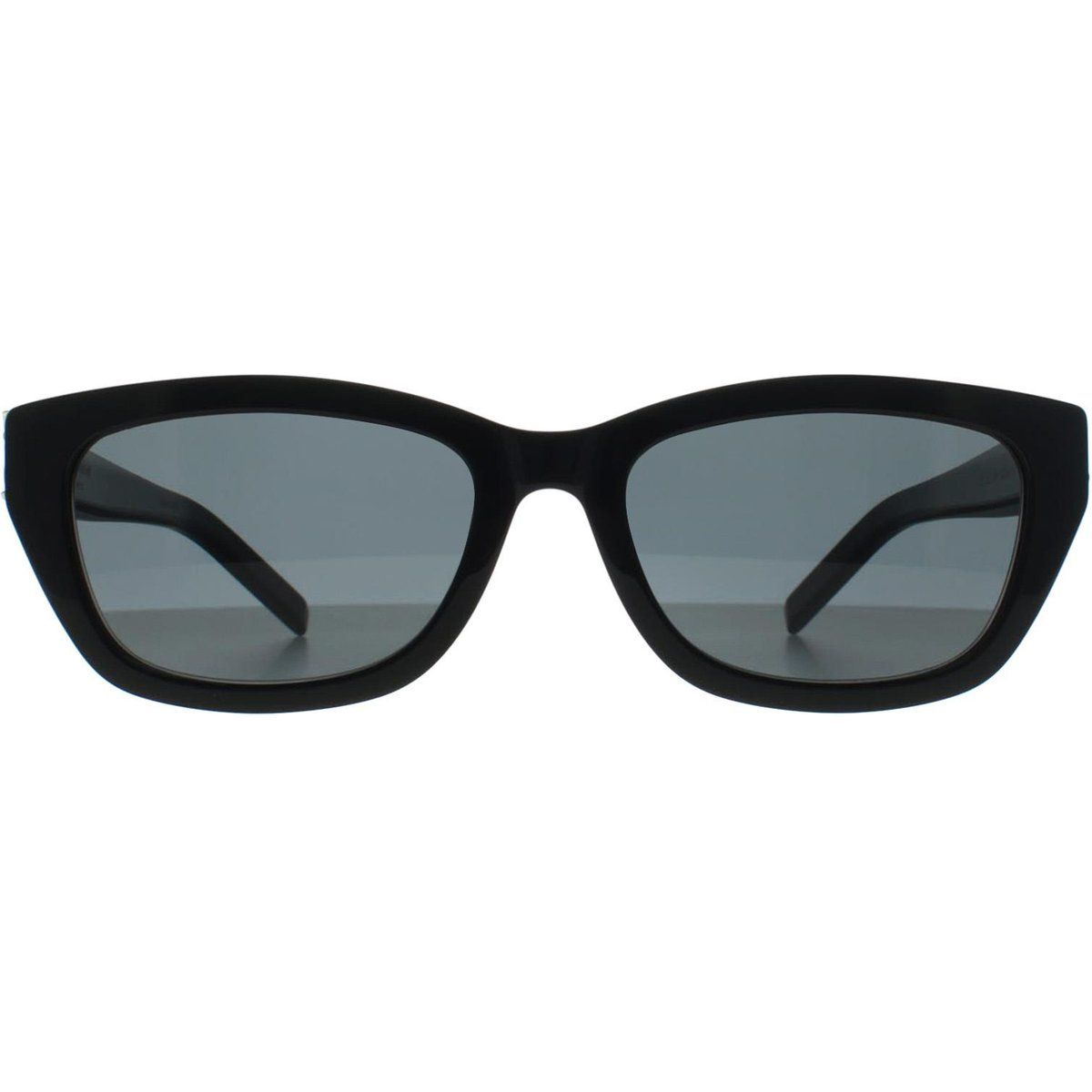 Cat-Eye Sonnenbrille, glänzend schwarzer Rahmen