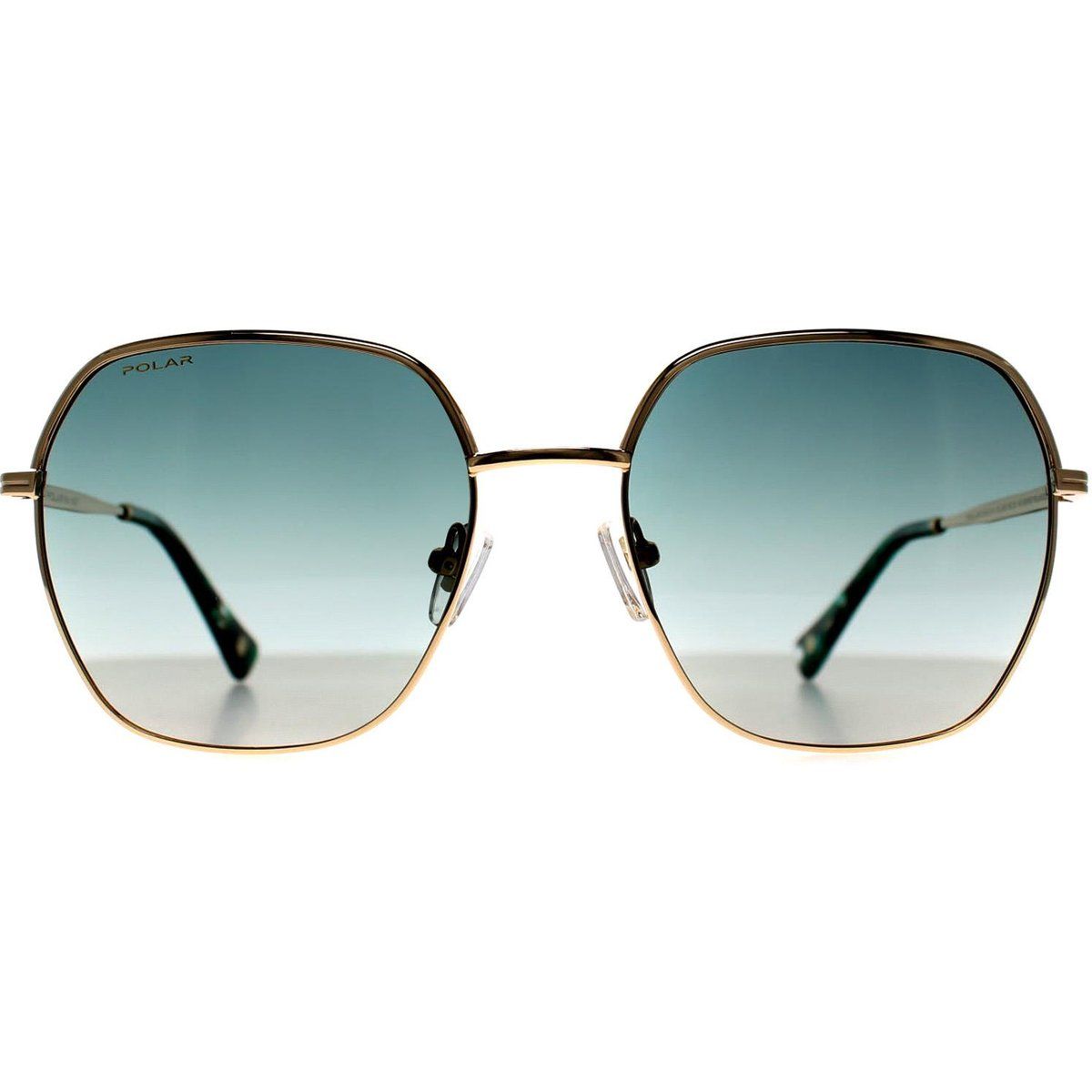 Damen Quadratische Goldrahmen Sonnenbrille