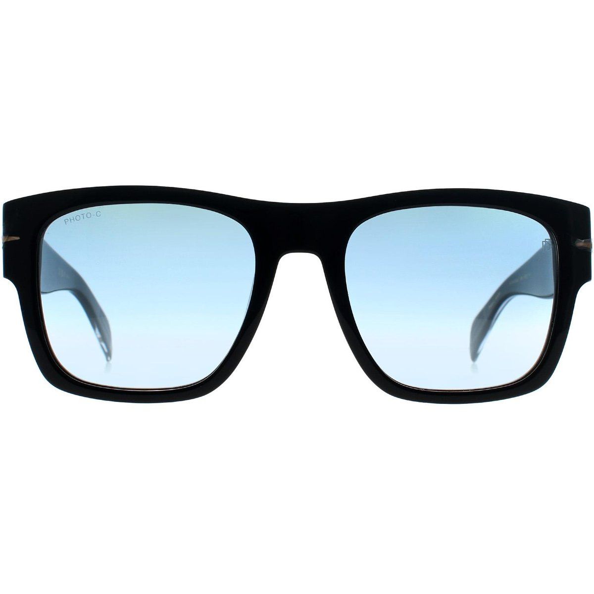 Quadratische Sonnenbrille Schwarz Blau Farbverlauf