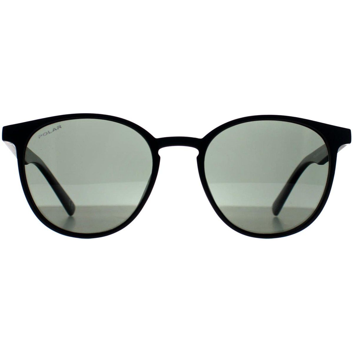 Runde schwarze Sonnenbrille mit polarisierten Gläsern