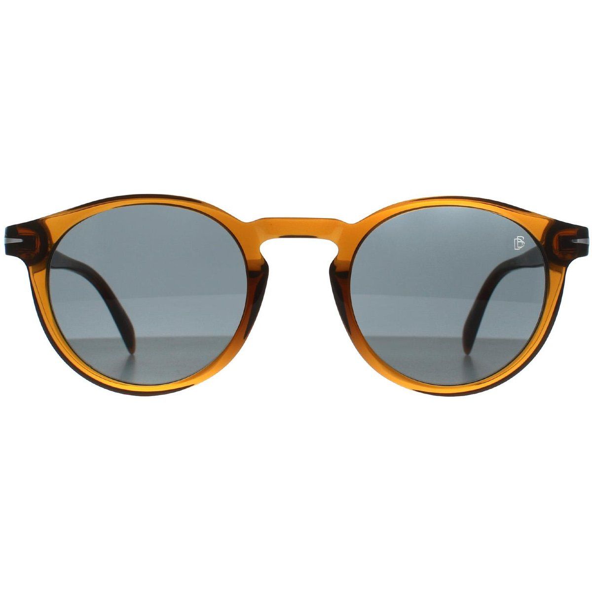Runde Sonnenbrille mit transparent braunem Rahmen