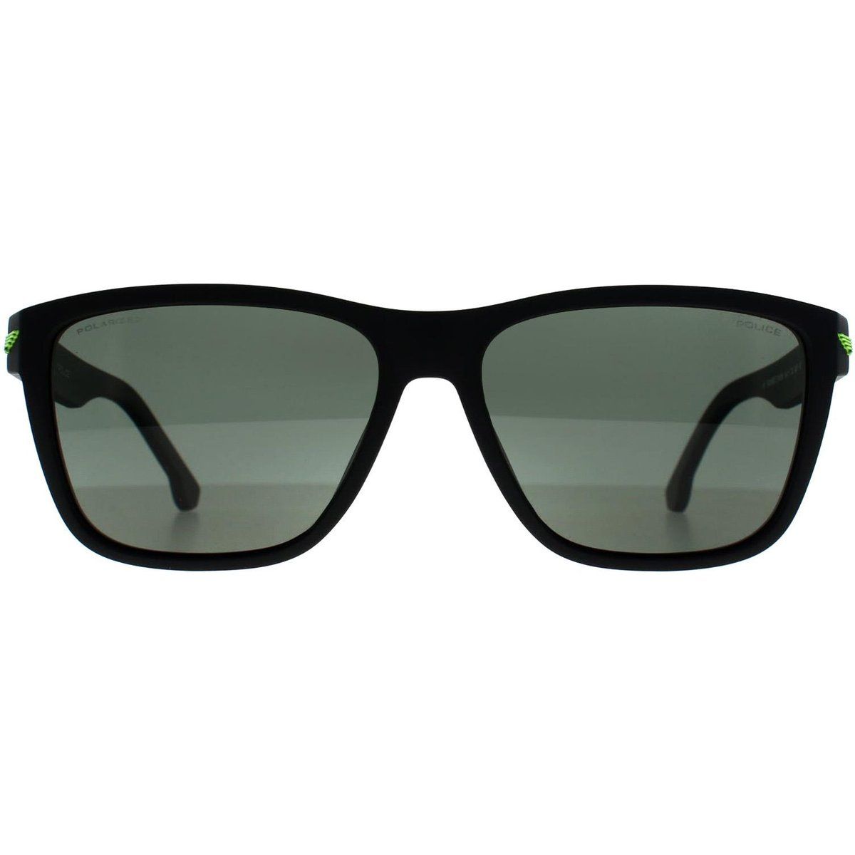 Rechteckige, polarisierte Sonnenbrille in Mattschwarz