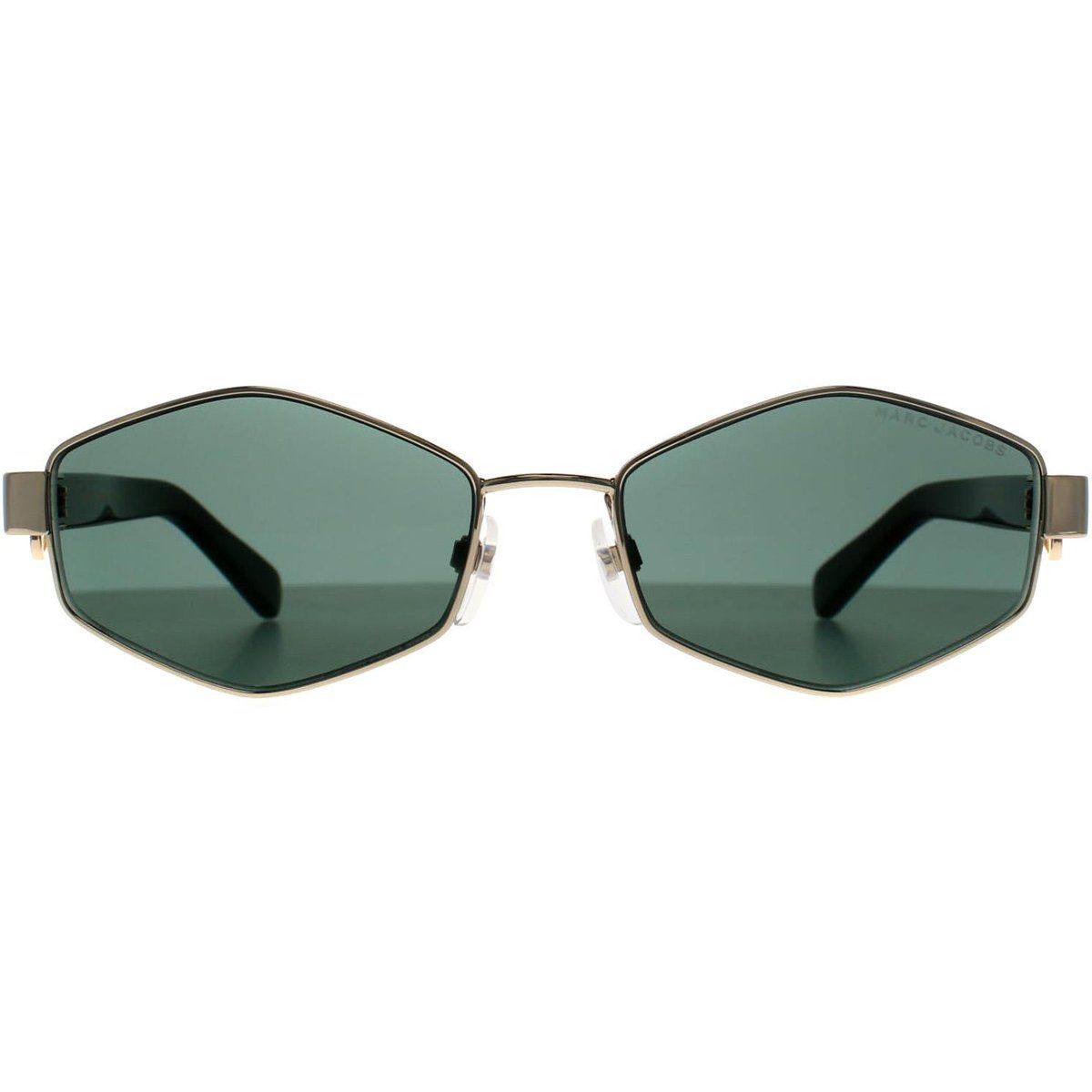 Geometrische Sonnenbrille mit grünen Gläsern
