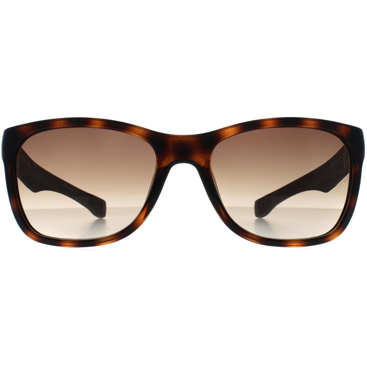Havana braunfarbene Rechteck-Sonnenbrille mit Farbverlauf