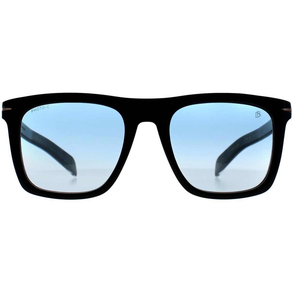 Quadratische Sonnenbrille mit hellblauen Gläsern