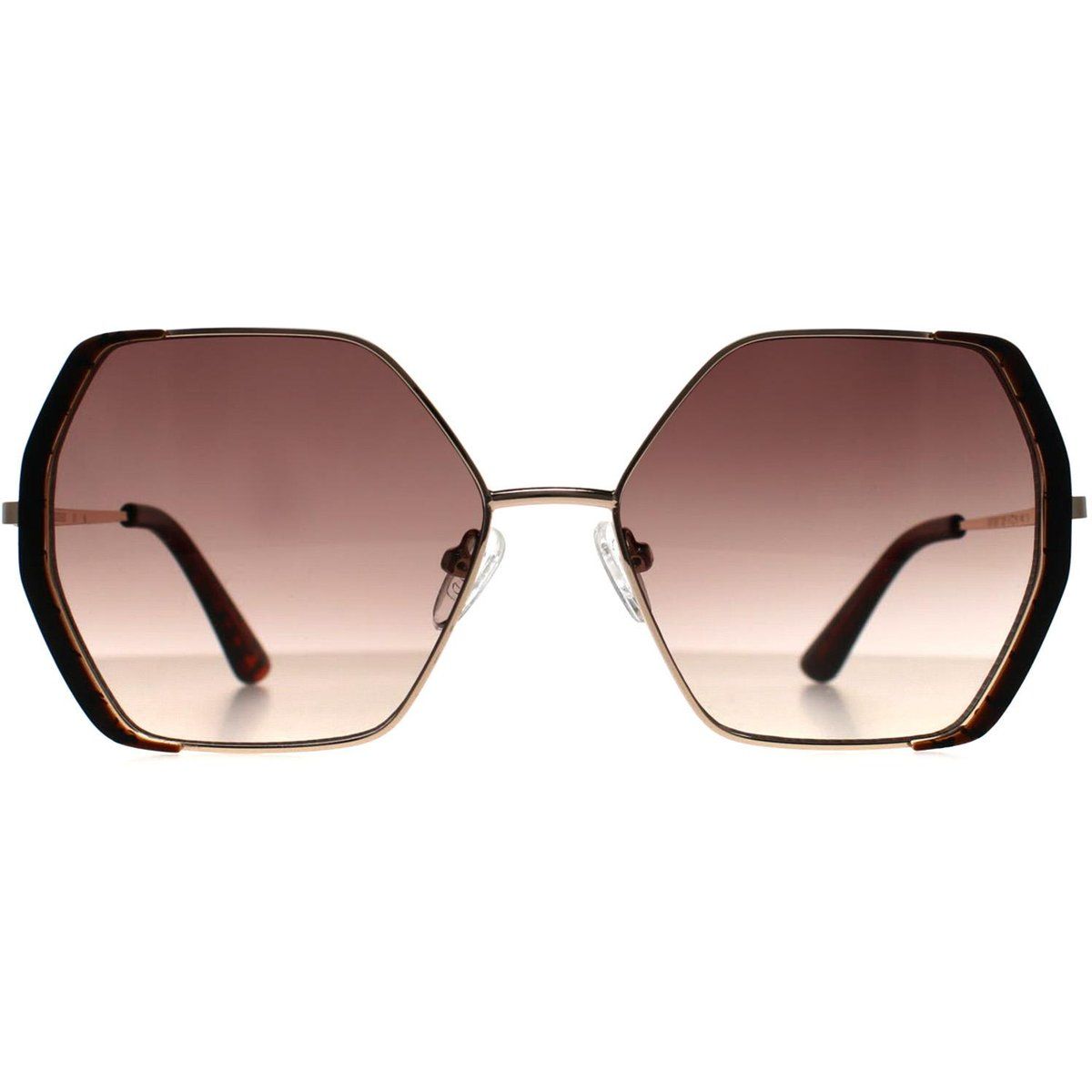 Geometrische Metall-Sonnenbrille mit Farbverlauf