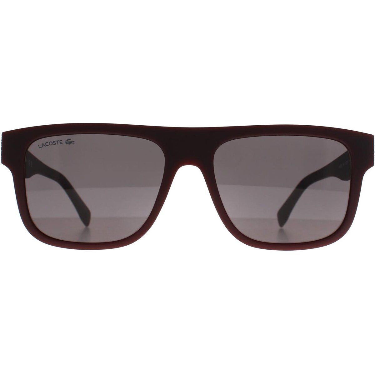Klassische Rechteckige Sonnenbrille Dunkelrot Grau