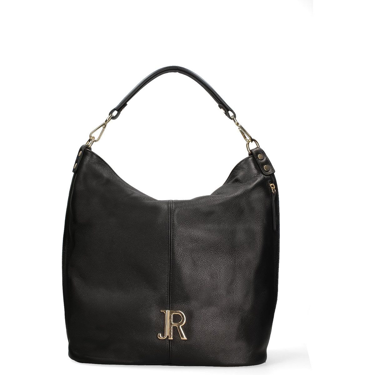 Schwarze Leder Hobo Tasche Italienisches Design