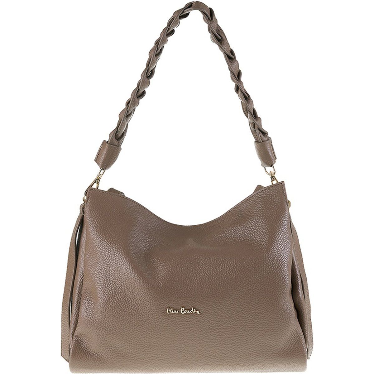 Ledertasche mit geflochtenem Henkel