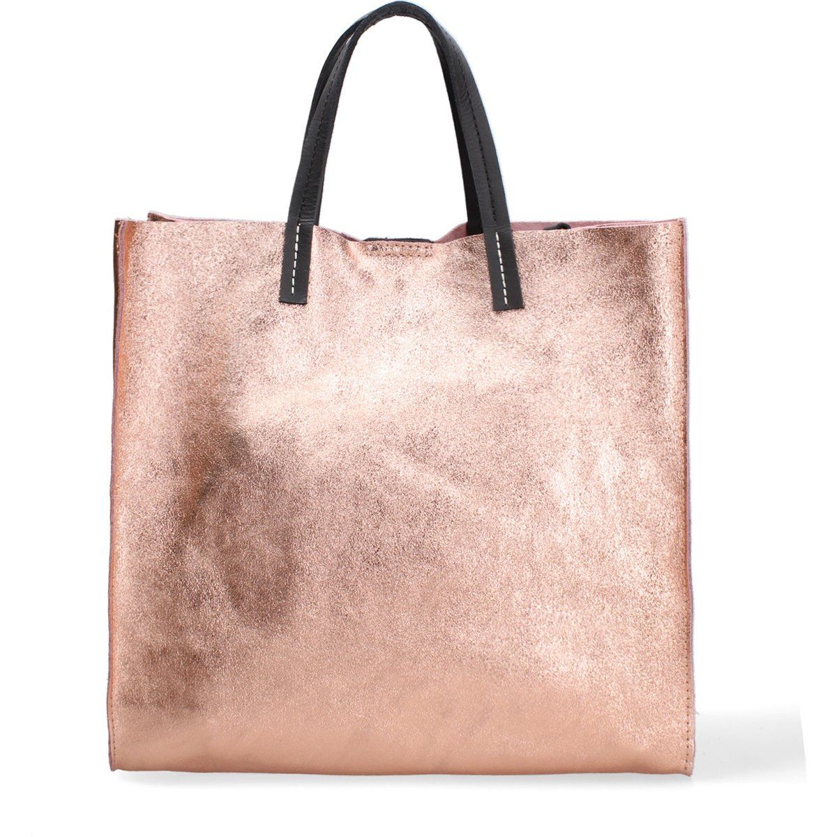 Schultertasche aus Metallic-Leder
