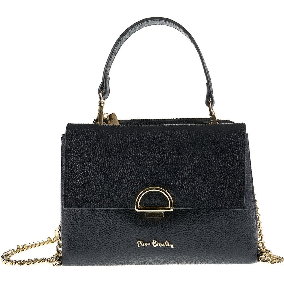 Strukturierte Ledertasche mit Griff