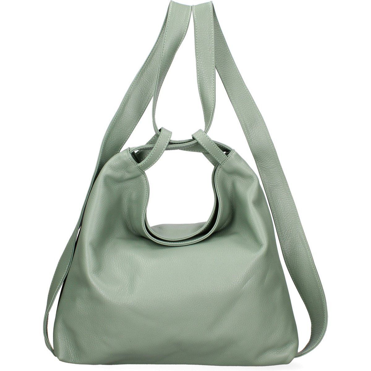 Konvertierbare Leder Schultertasche Rucksack