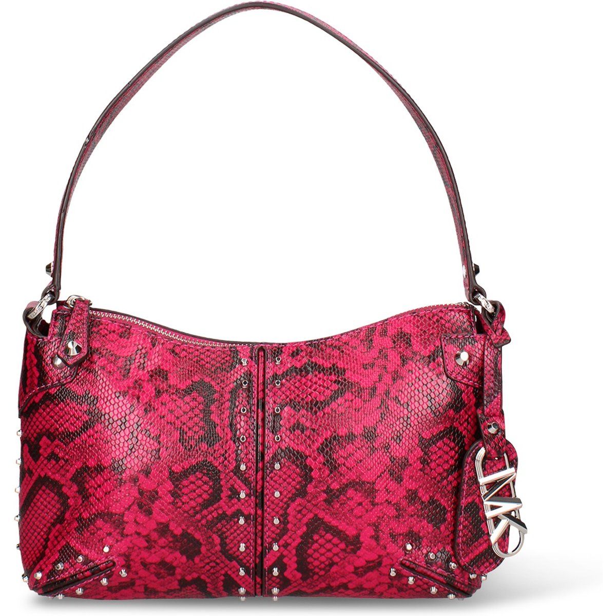 Geprägte Ledertasche mit Nieten