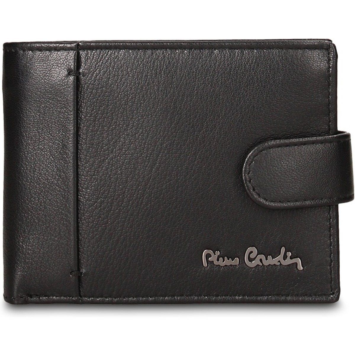 Klassisches Leder-Bifold-Portemonnaie mit Druckknopf