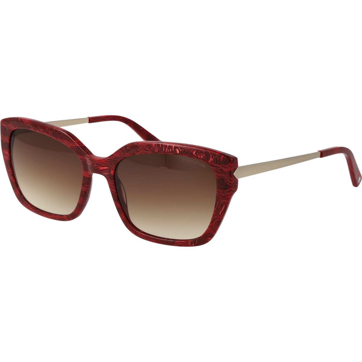 Rot gemusterte Sonnenbrille mit Acetatrahmen