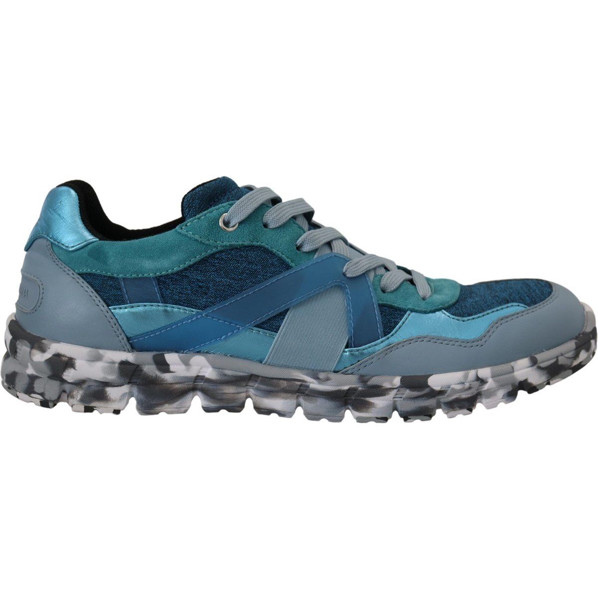 Blau-Graue Low Top Leder Sportschuhe