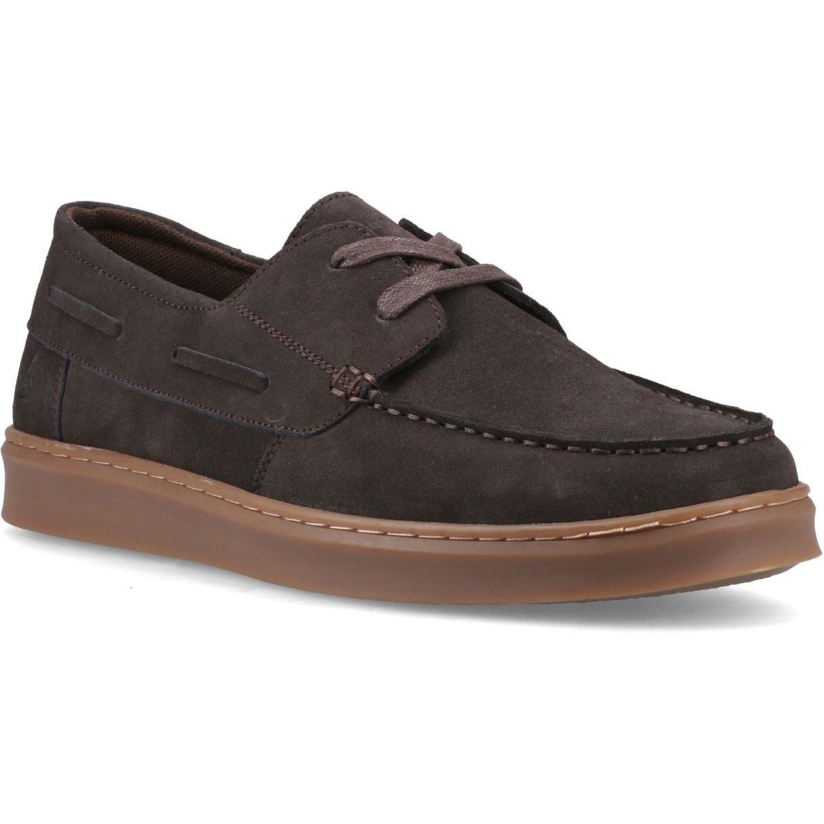 Hush Puppies Madden Leder Herren Schokoladen Bootsschuhe