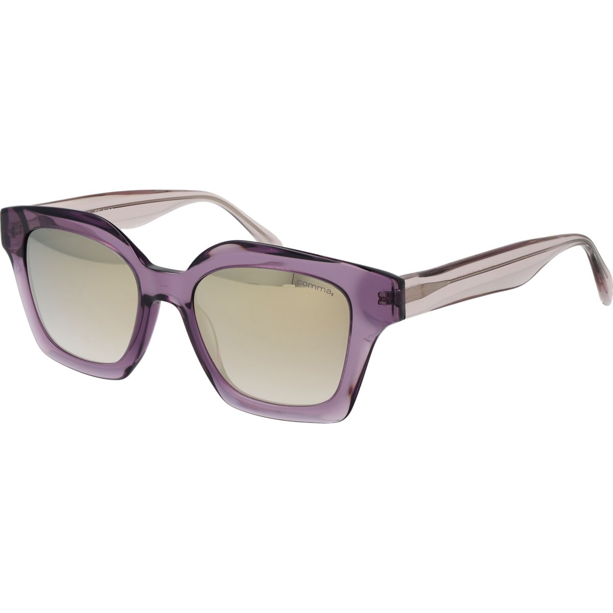 Quadratische Sonnenbrille mit lila Acetatrahmen