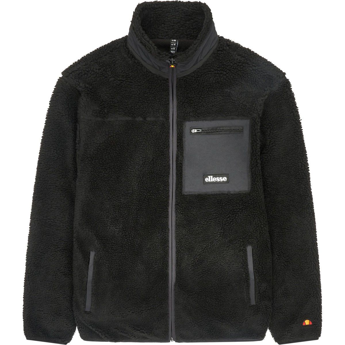 Ellesse - "Este" Fleecejacke für Herren, Durchgehender Reißverschluss (Schwarz)