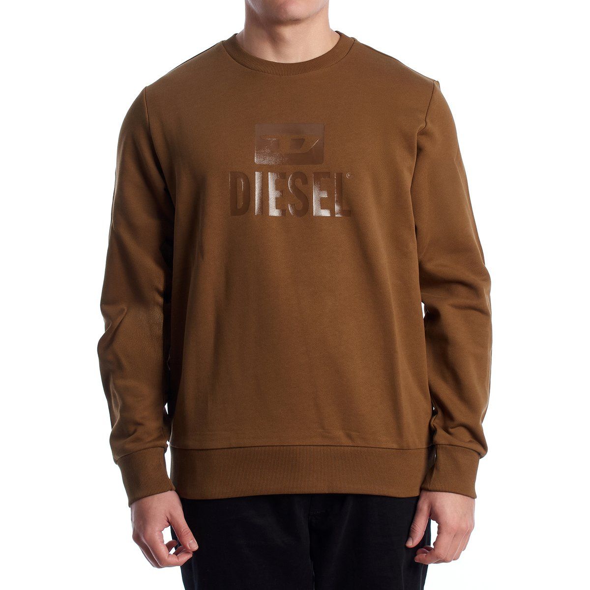 Herren Baumwoll-Sweatshirt mit Logo-Rundhalsausschnitt