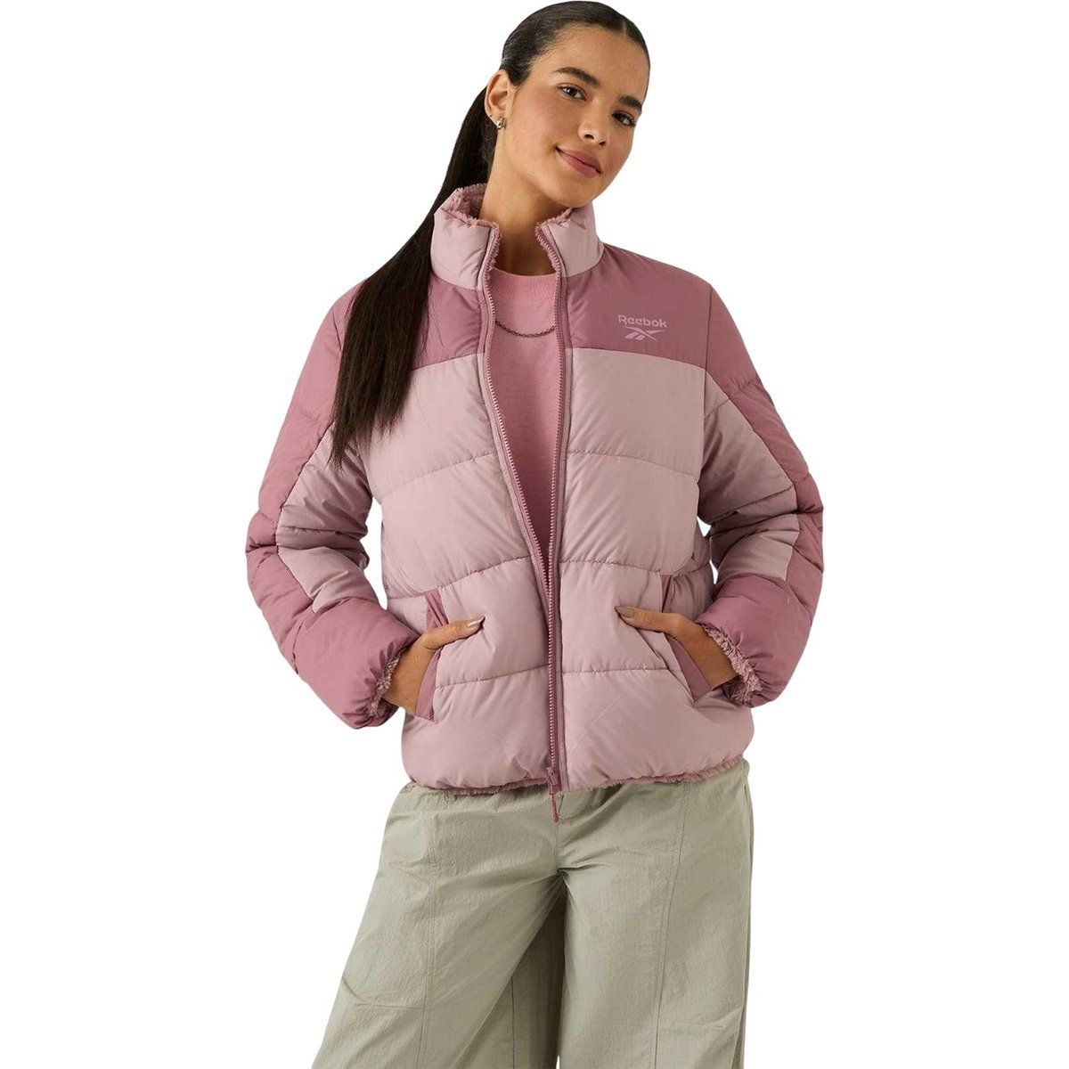 Reebok - Steppjacke für Damen, wendbar (Graurosa)