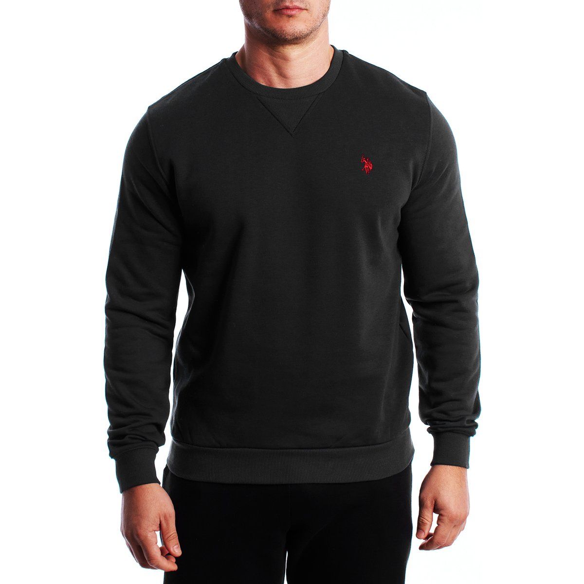 Herren Einfarbiges Rundhals-Sweatshirt