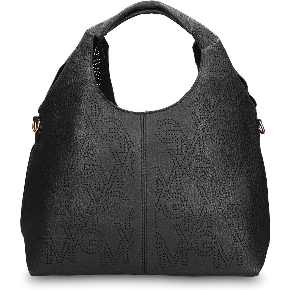 Strukturierte Schultertasche aus veganem Leder