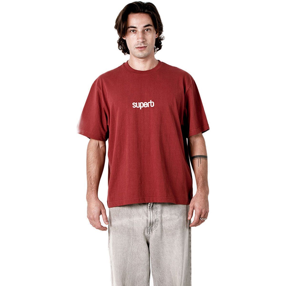 Oversized Baumwoll Kurzarm T-Shirt