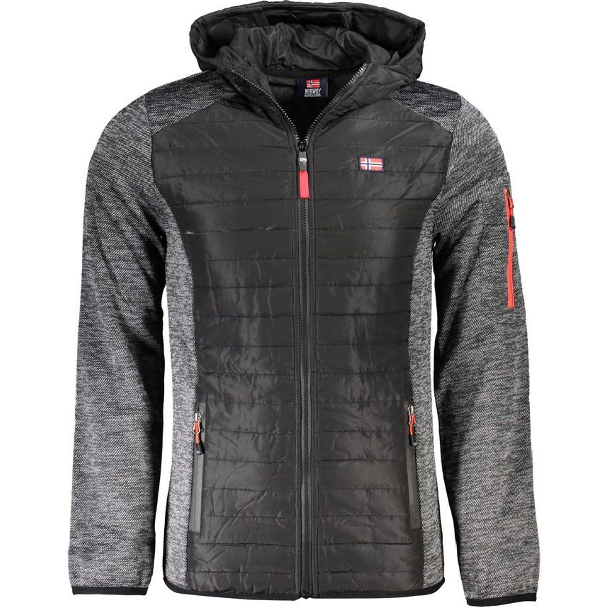 Hybride Steppjacke mit Kapuze