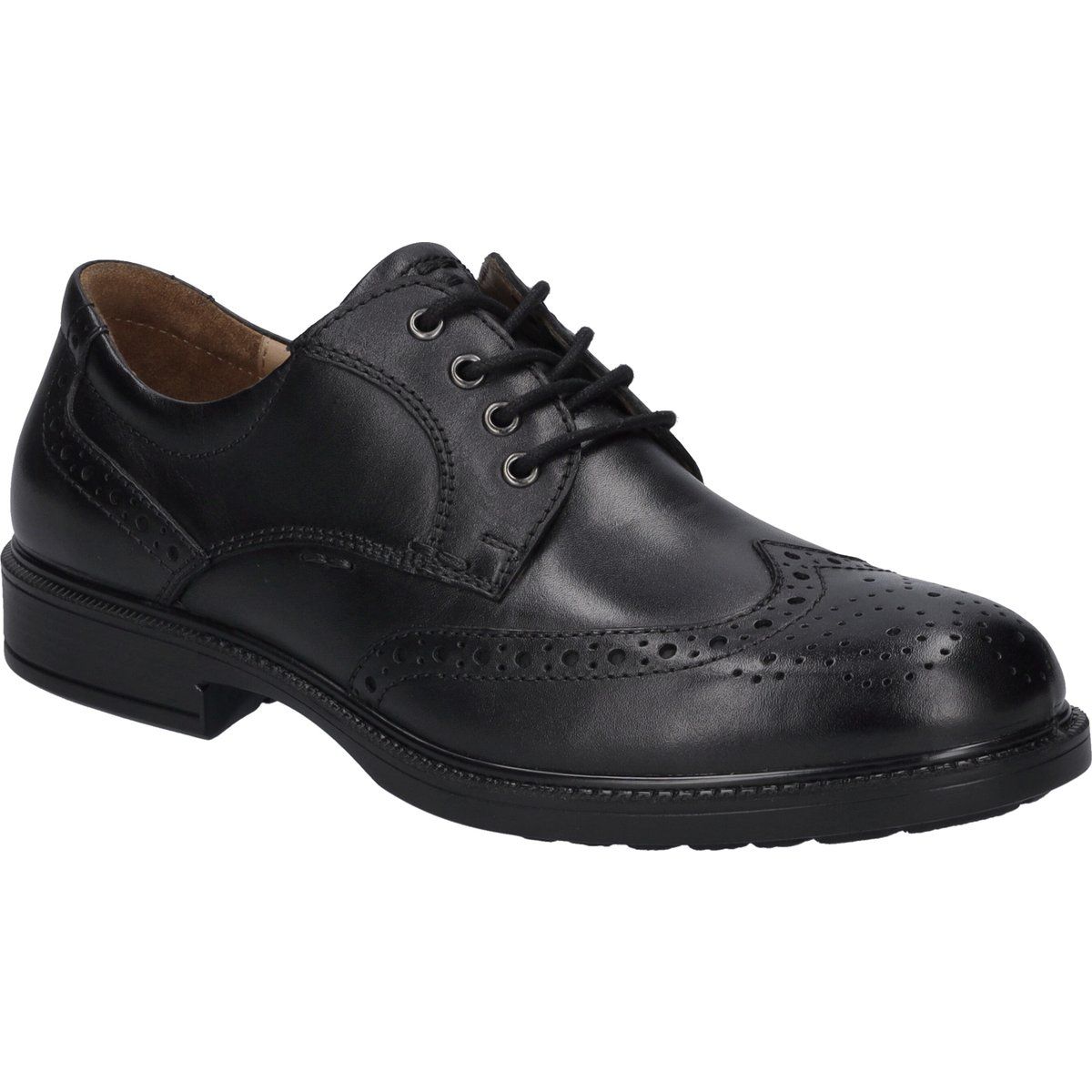 Klassischer schwarzer Leder Oxford Brogue Schuh