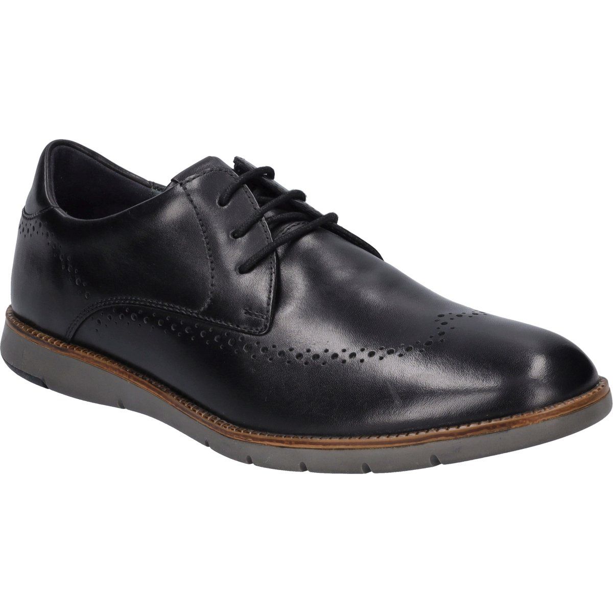 Schwarzer Herren Brogue Lederschuh