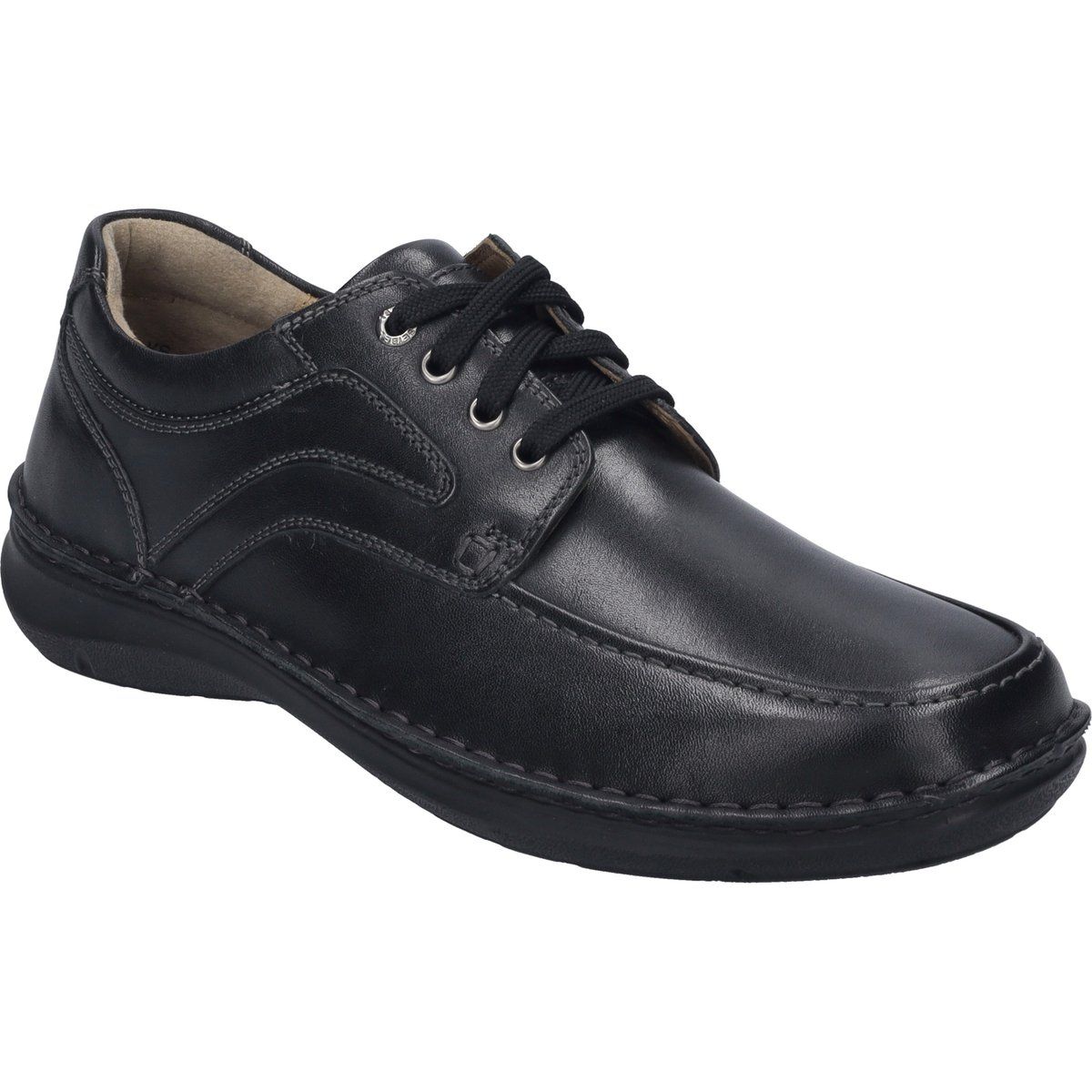 Klassischer schwarzer Leder Schnürschuh