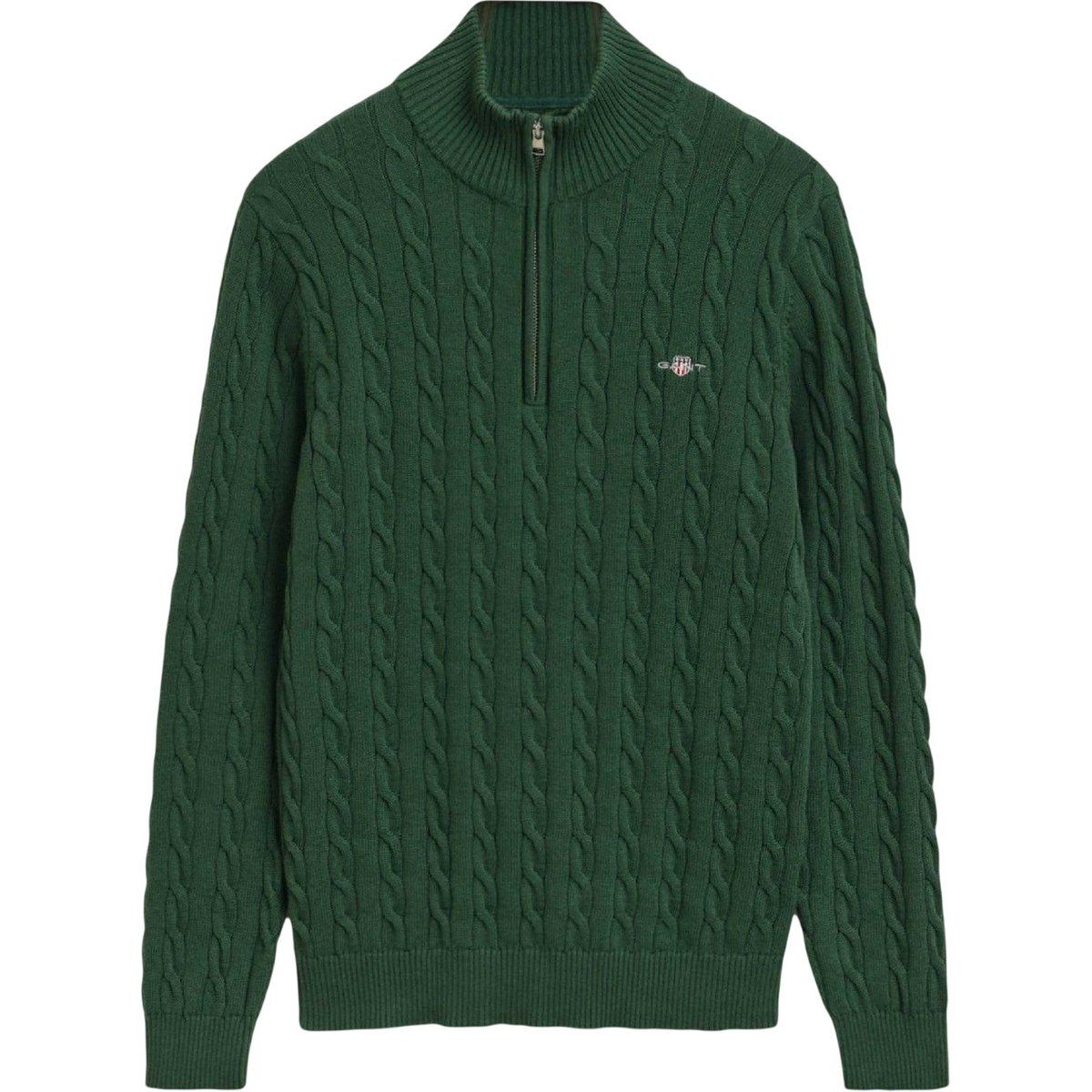 Kabelstrick Pullover mit Halbreißverschluss