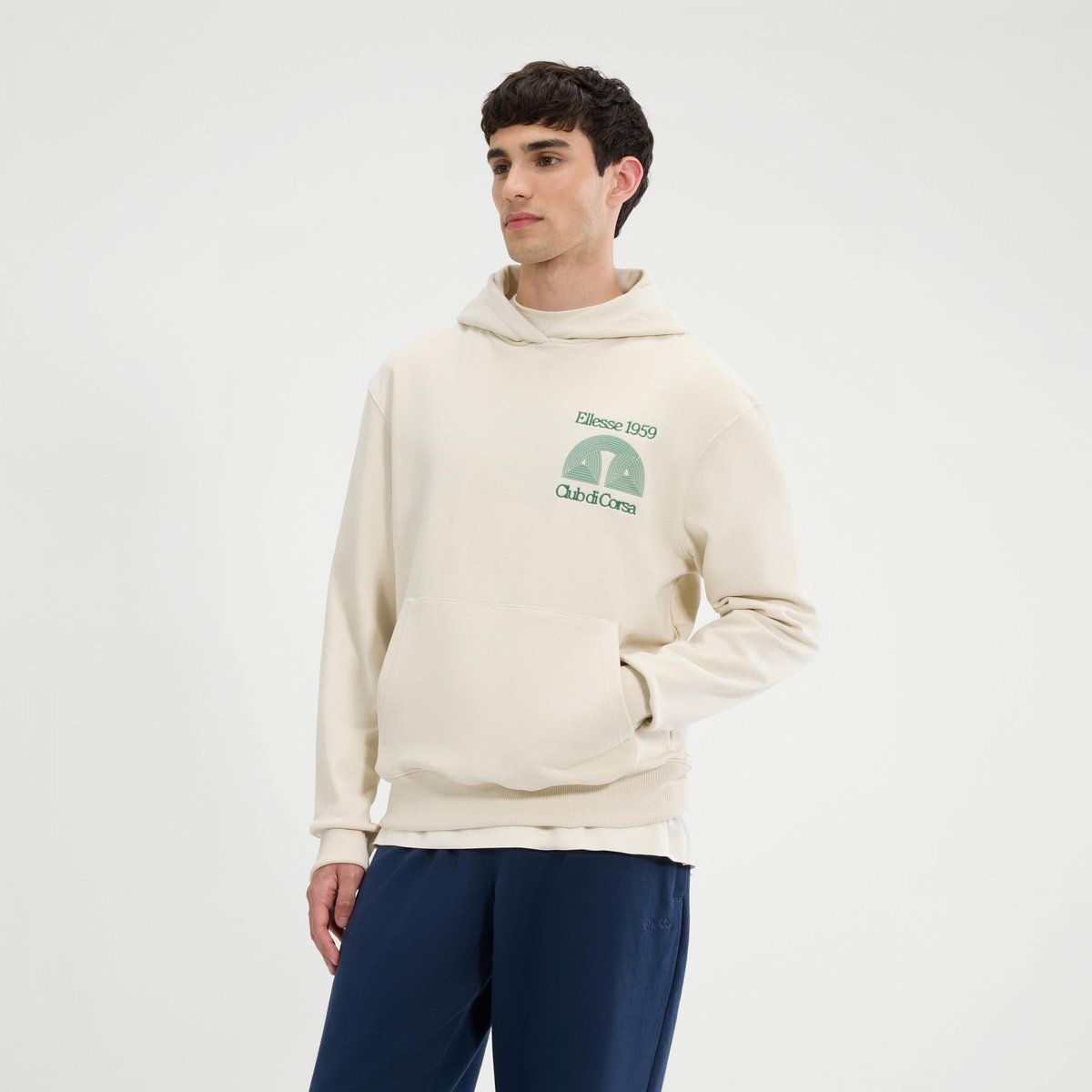 Ellesse - "Club Di Corsa" Kapuzenpullover für Herren (Naturweiß)