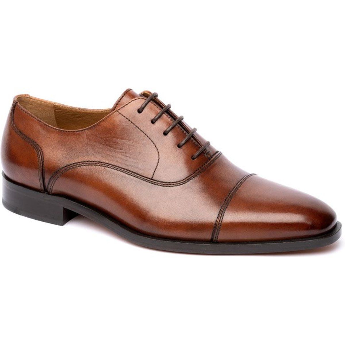 Chapman & Moore Zehenkappen-Oxford-Lederherrenschuhe in Schokolade