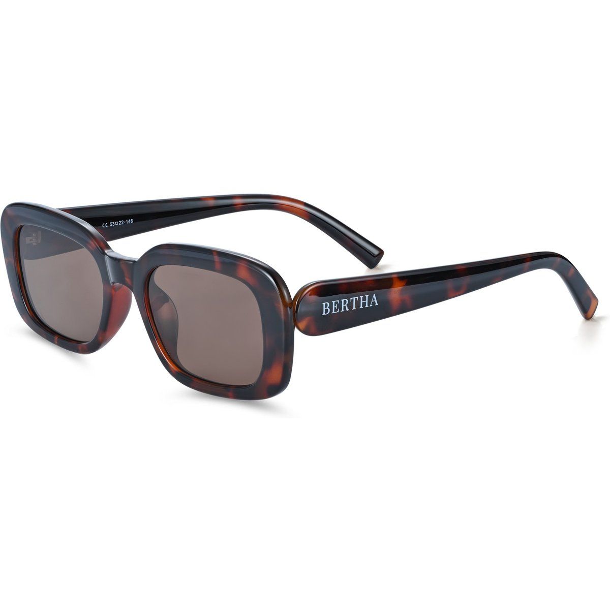 Quadratische Sonnenbrille in Schildpatt-Optik