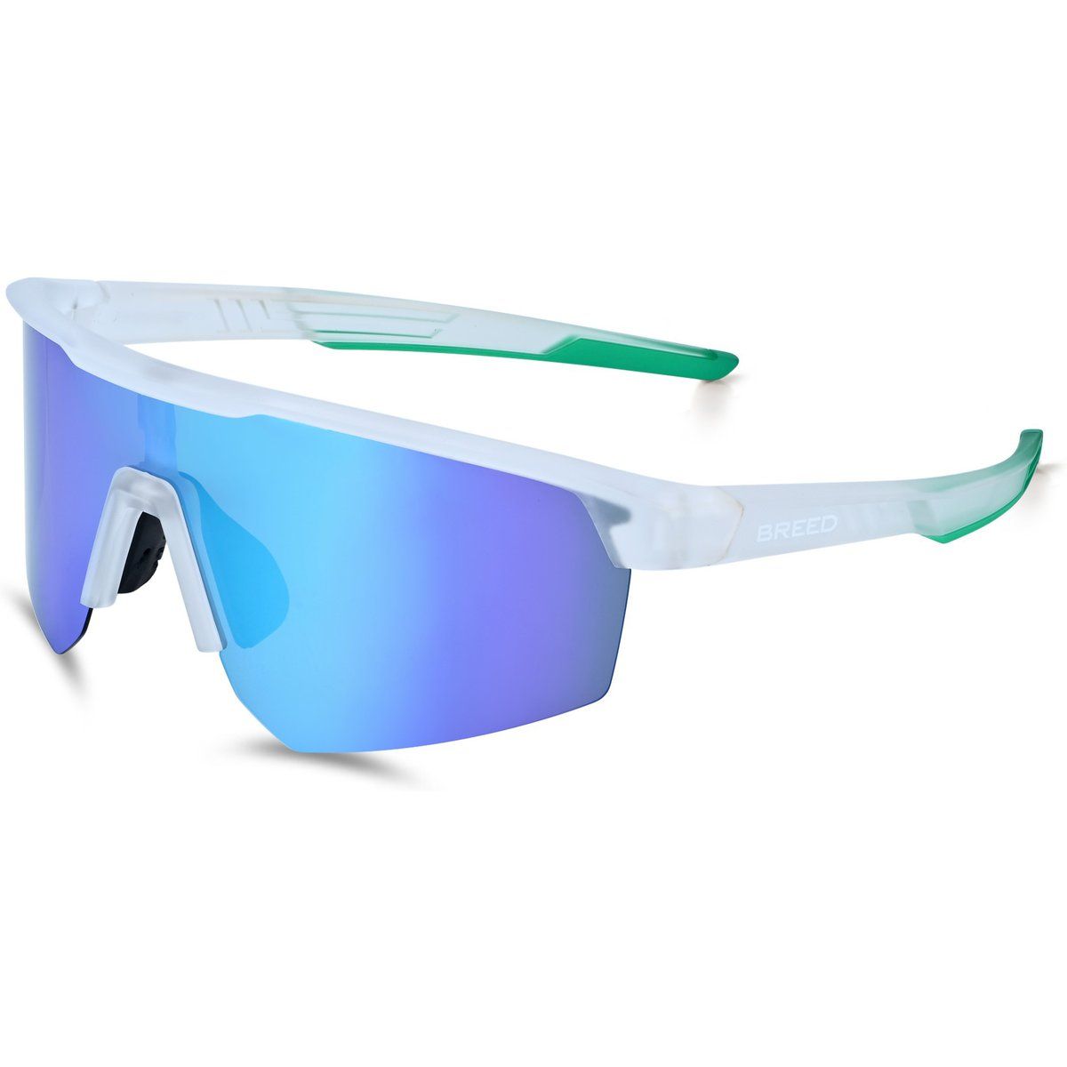 Sportliche Sonnenbrille Weißer Rahmen Blaue Gläser