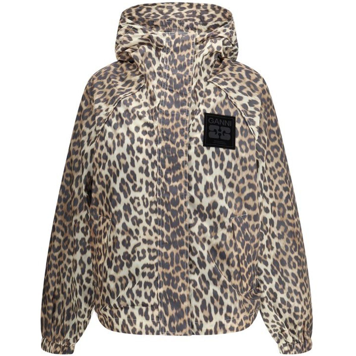 Regenjacke mit Leopardenmuster und Kapuze