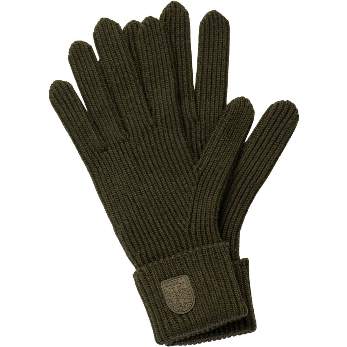 Gerippte Strickhandschuhe aus Merinowolle