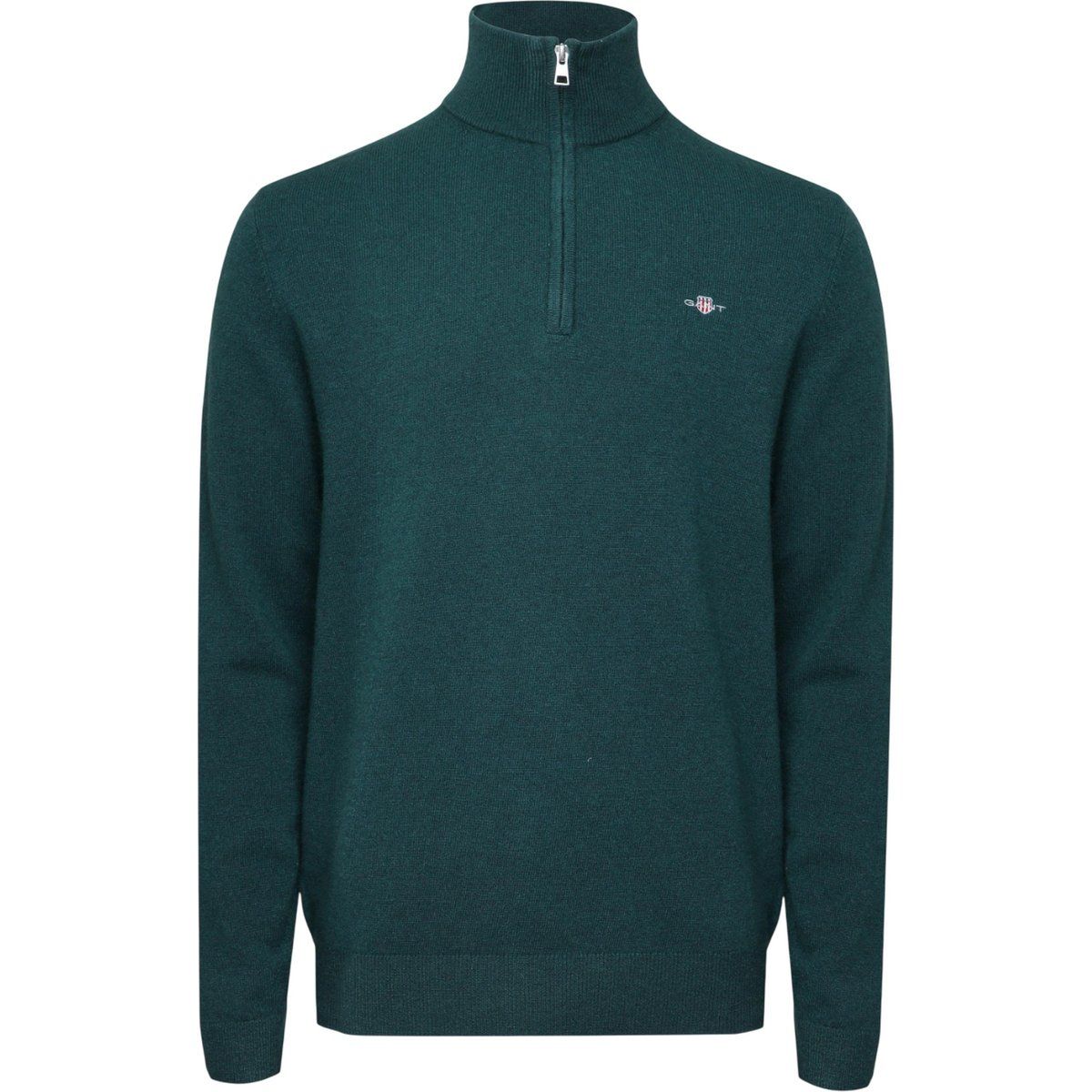 Herren Pullover mit halbem Reißverschluss, Lammswoolmischung