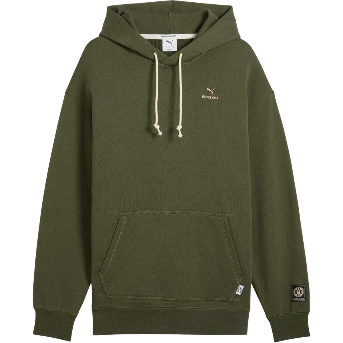Olivgrüner Kapuzenpullover mit Logo