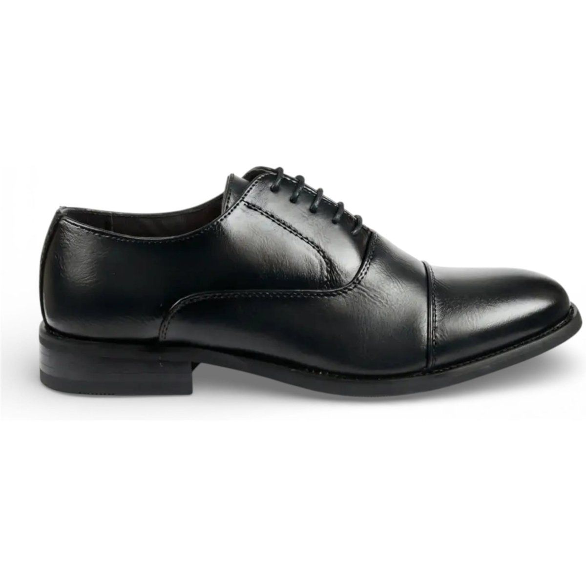 Klassische schwarze Leder Oxford Schuhe mit Kappe