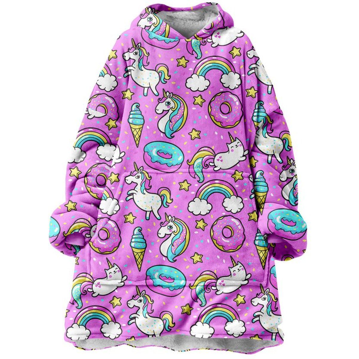 Übergroßer Kuschelpullover mit Fantasiemuster