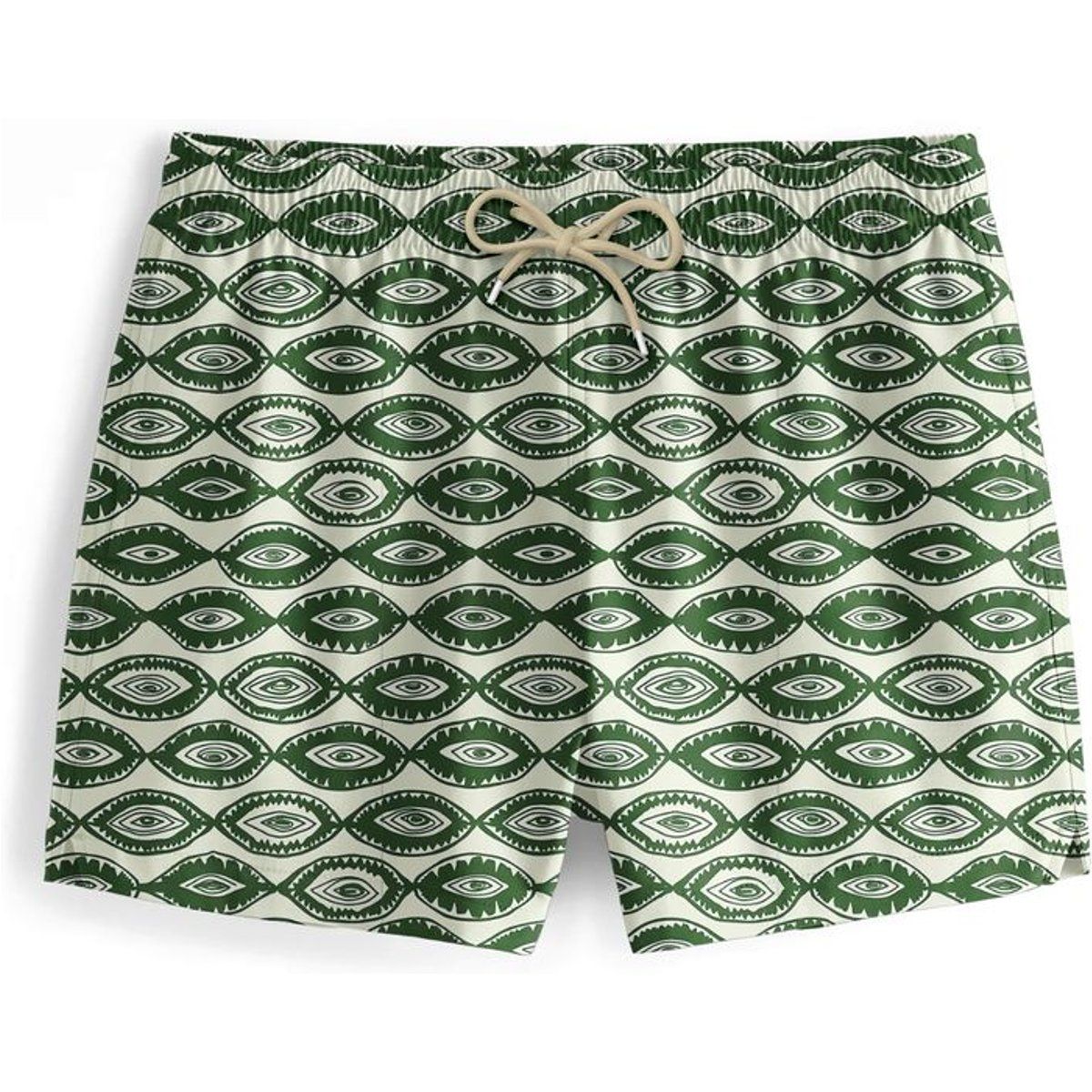 Badeshorts mit Muster und Kordelzug