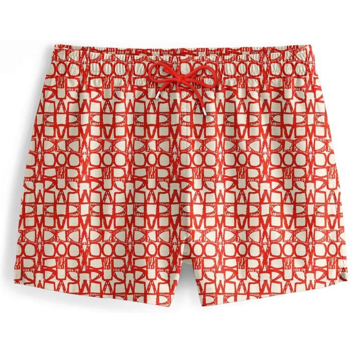 "Red Geometric" Badeshorts