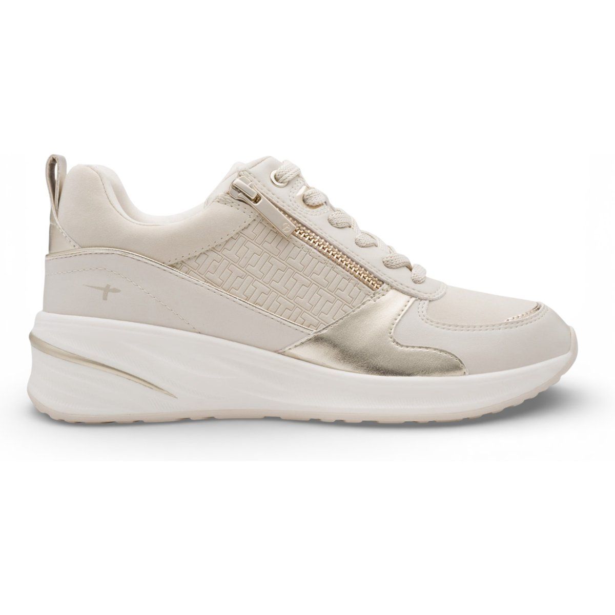 Damen Plateau Sneaker mit Reißverschluss